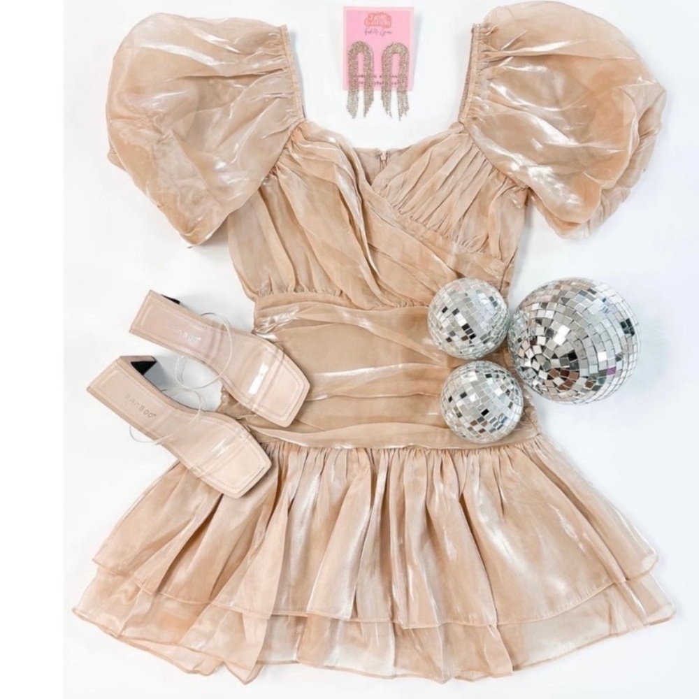 STORIA Ruched Mini Dress Fairycore Whimsical - Picture 4 of 14